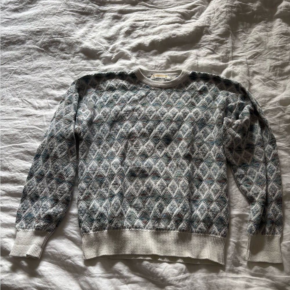 London Fog Vintage Diamond Pattern Sweater